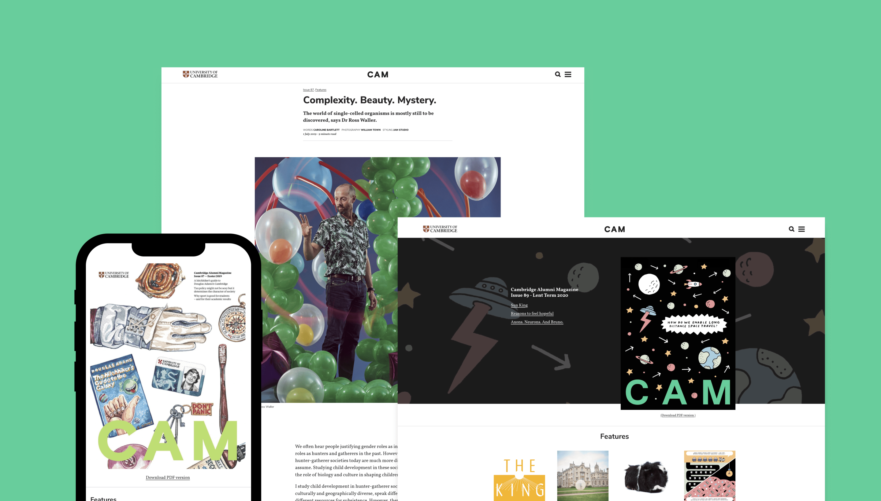 An article from CAM Digital about break dancing with a central image of a happy break dancer. 