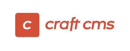 A white C in an orange box followed by craft cms all lower case in orange