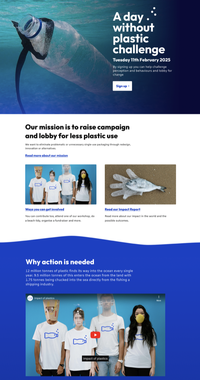 Homepage after accessibility improvements